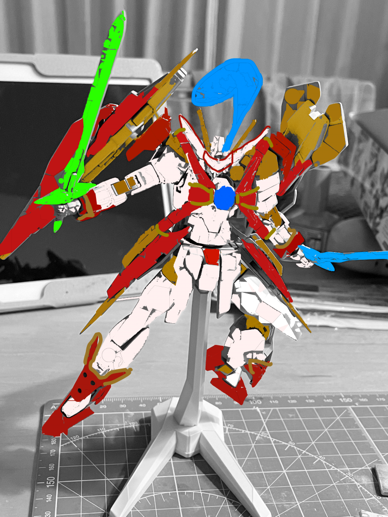 サフ後、色を確認するためにペイントアプリでカラーを塗って確かめました。