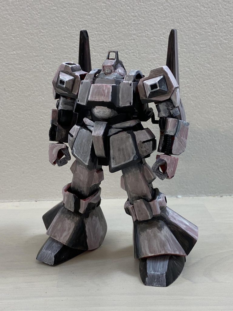 グリザイユ技法、陰影のみを白黒で塗装して