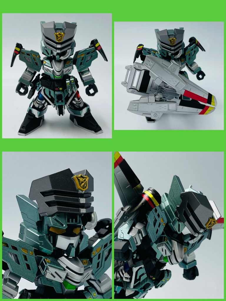 3人目は、ウォルター隊員こちらは、ヴェルデバスター隊員の肩アーマーをカットして、MSGのアーマーっぽいパーツを取付ました。あとはリペイントウィングやカッターになるディスライダーは、良い感じに塗り分けできました