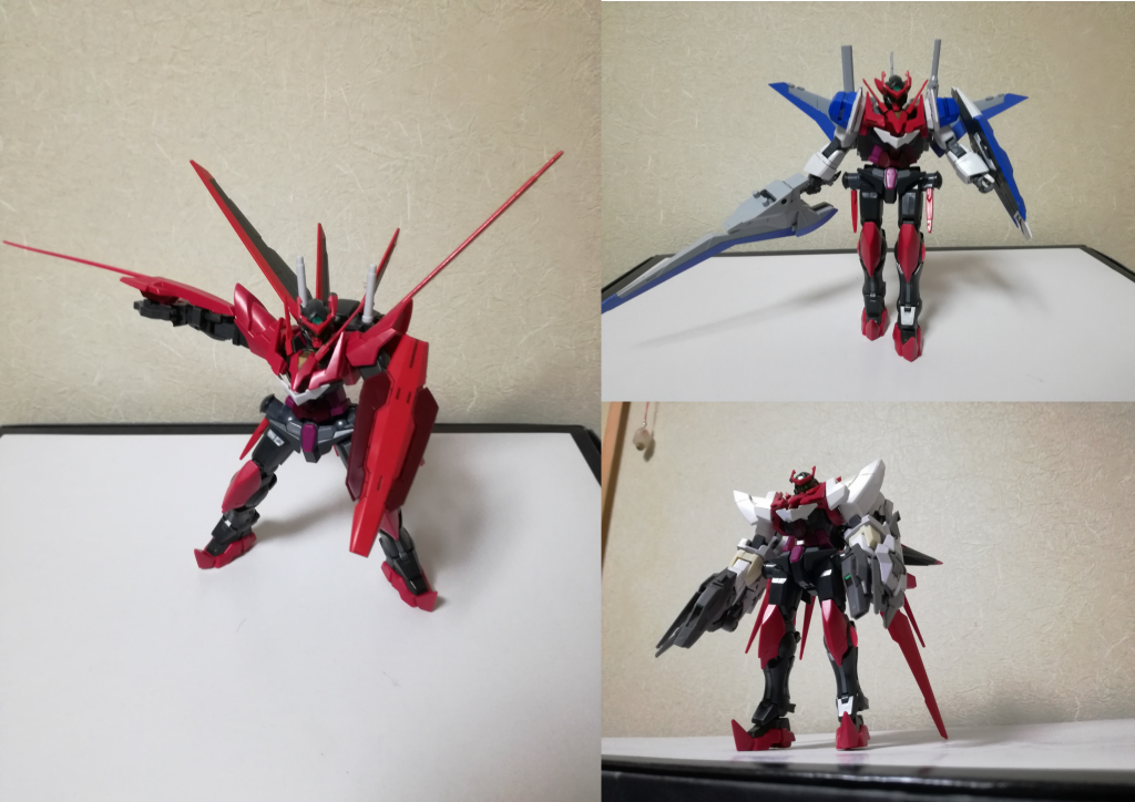 アームズチェンジシステム（基本3形態）中距離戦　通常形態に武装を追加したノーマル近距離戦　物理武装型のソード遠距離戦　対MA，多対一の戦闘用のバスター各武装の装備時の名称はノーマルの場合アストロガンダム ノーマルアームズである．