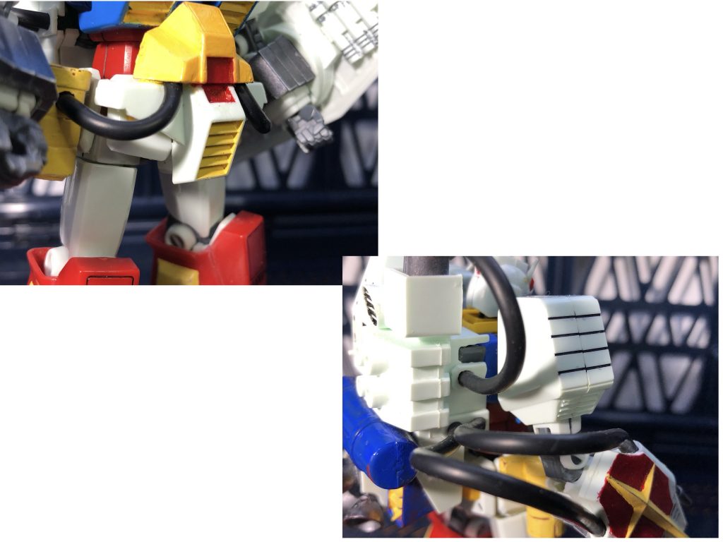 動力パイプはデフォルトのポリパーツからダイソーのUSBケーブルに変更しています。