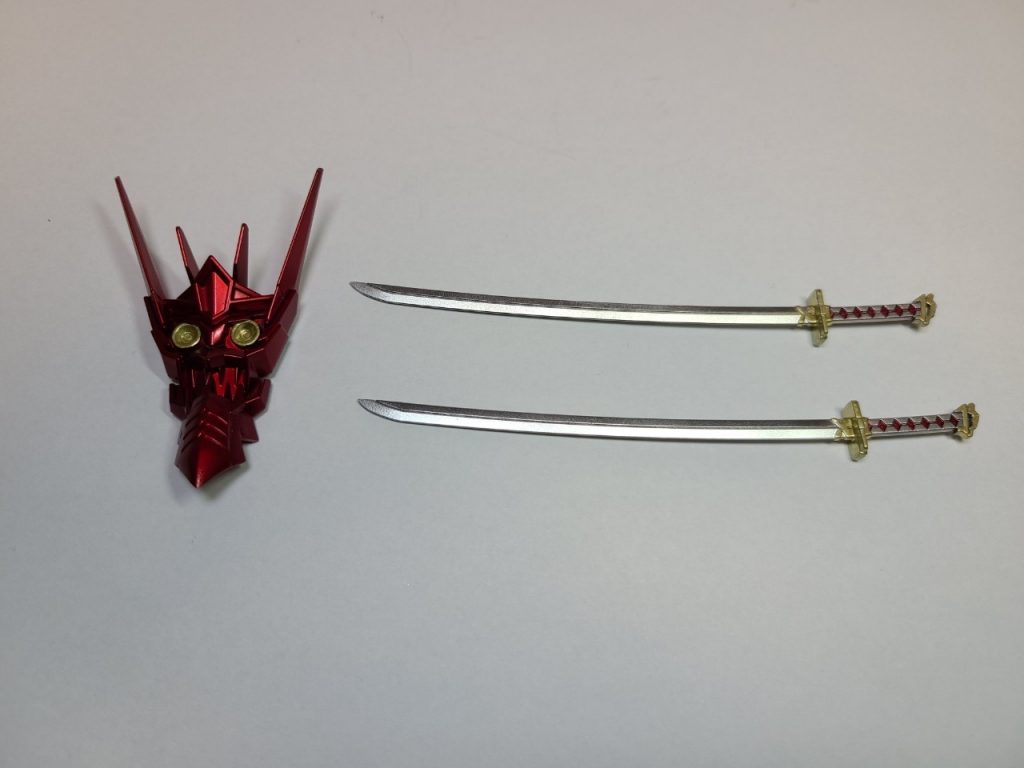 鬼の面や刀の細かな部分での塗り分けなど自分で出来るだけのところまで頑張って塗りました