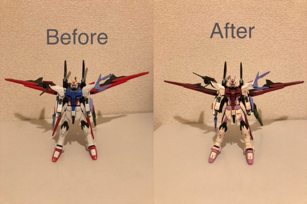 素組みでも充分ですが、カガリ専用機という設定で仕上げました！