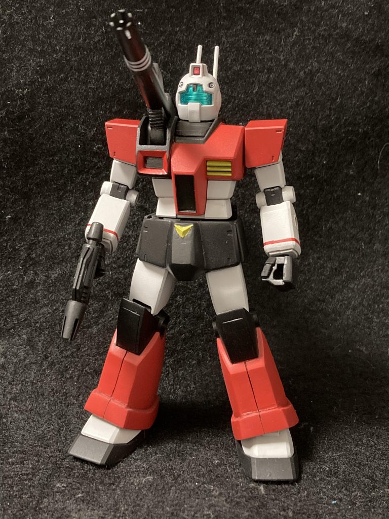 HGUCジムをベースに旧キットを切った貼ったしてオーソドックスなジムキャノンを作成しました。古のレシピです。