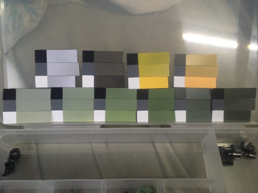 後々の事も考えて手持ち塗料の実色見本も今回から作り始めてます。そんなこんなの微速前進の積み重ねで何とか形になりました。四半世紀前にコテコテでガビガビな筆塗りキュベレイを模型店のコンテストに出して以来の自分的完成作なので恐縮ではありますが、ご覧頂きありがとうございます。m(_ _)m(忘備録)何を血迷ったか2022年2月21日より4月6日(ジムの日)まで、第1回タムタム金沢店様のイベントに置かせて頂きました。