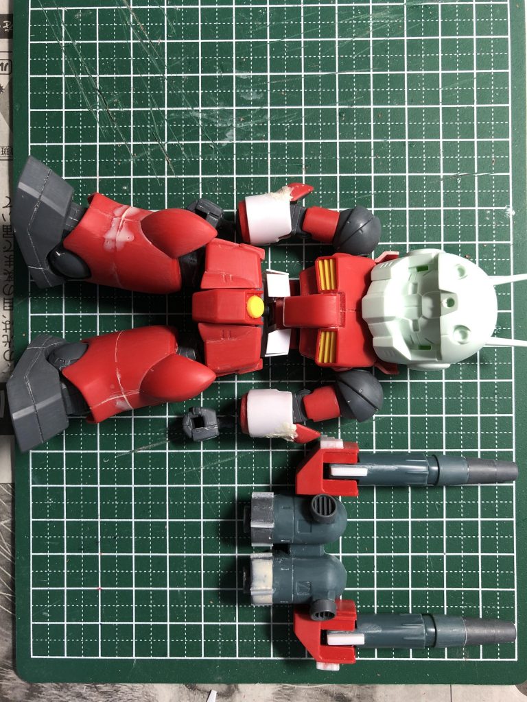 仮イメージ。　この後更に前腕と頭のツバ部分を手直し。