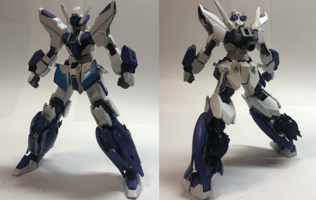 まず初めに全体像。前作のアルバトロスとの共通点としては頭部アンテナ、サイドアーマーのみでほぼ新規パーツになってます。ちなみにスターチスの花言葉は「変わらぬ心」「途絶えぬ記憶」です。