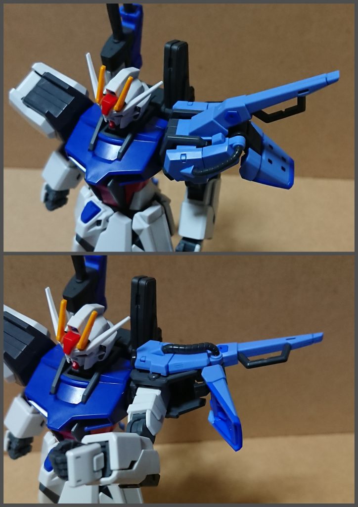 加工前の状態。肩アーマーの大きさが違うので、そのままでは取り付けられない。