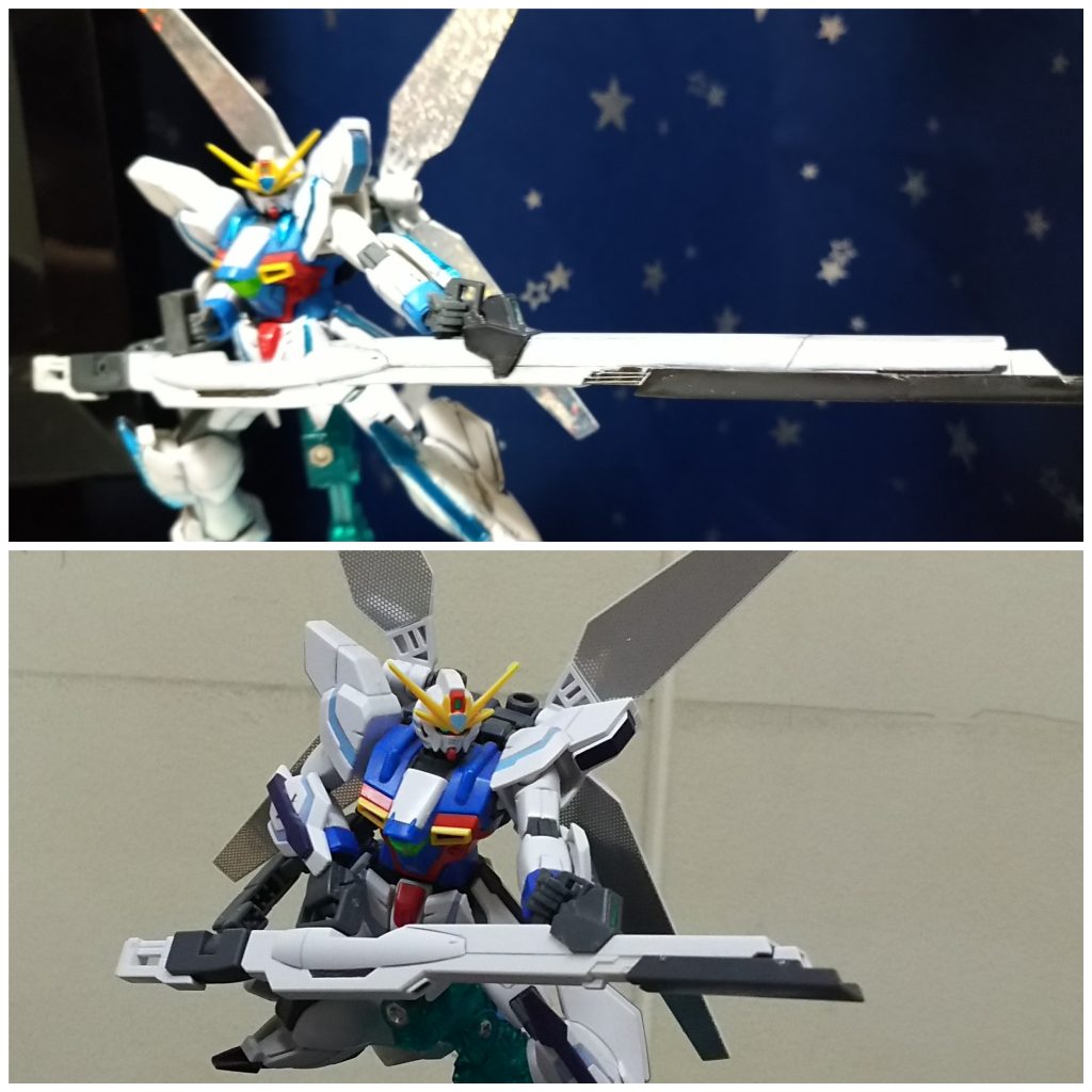 素組み(下段)と比べて倍くらい延びたんじゃないでしょうか手作り感も出ちゃってるけど