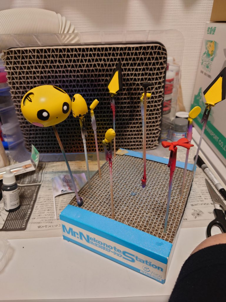 塗装中の所。見る人によっては卒倒しそうな絵面