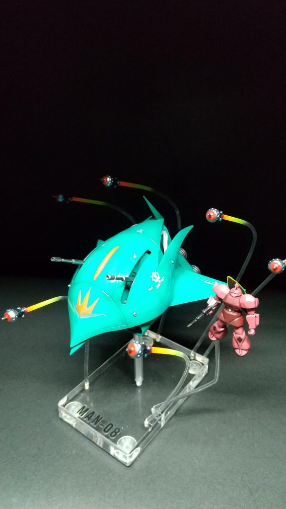 メガ粒子砲はアルミパイプで作成しました。