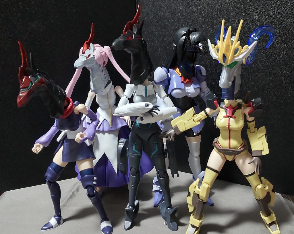 これまでのUMA娘を集合させてみた。見方によっては、キン肉マンの運命の5王子みたいな感じもする。よし、プロレスしよう（唐突）