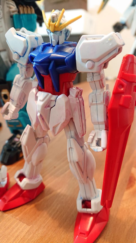 コレクションシリーズ。言わずと知れた？300円の旧キット。頑張ってニッパーで切って作成、水性絵具で真っ青に染められたものを洗いました。まさにウォッシング(笑)