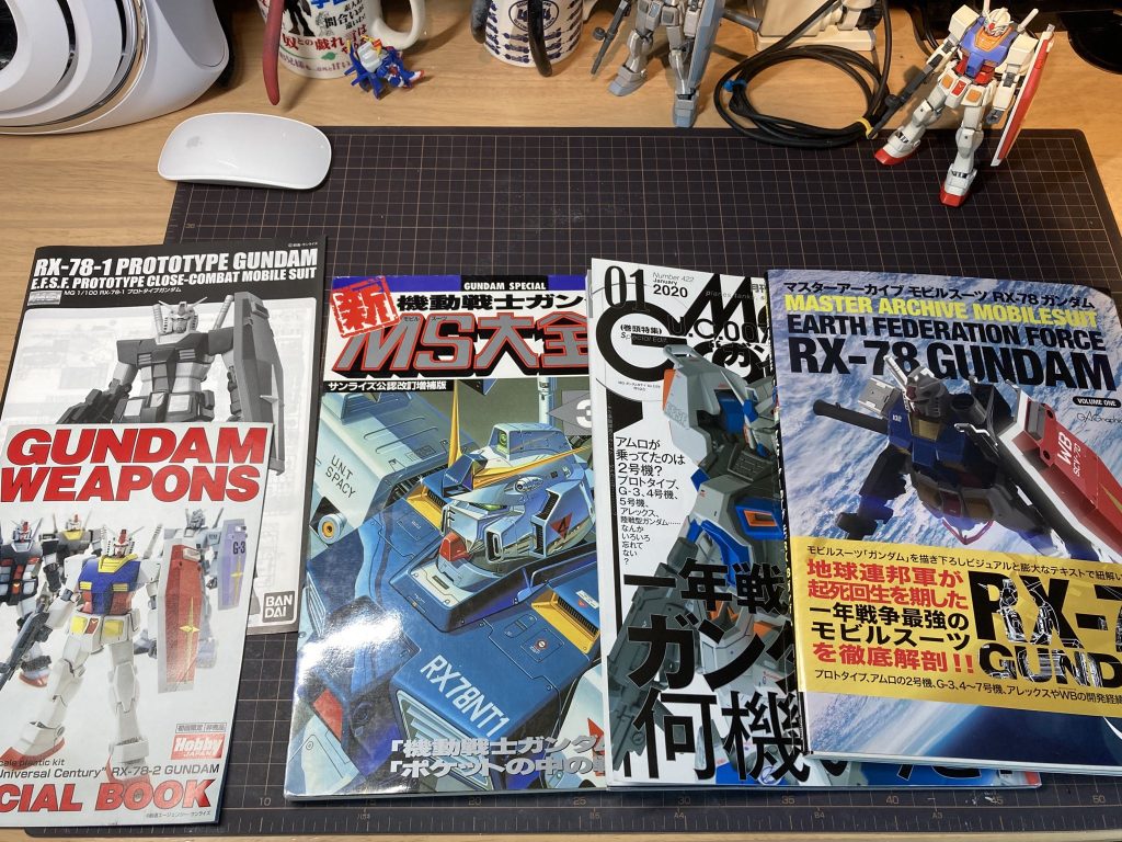 製作にあたっての資料大全集のカラーパターンで悩み、マスターアーカイブを参考にデカール。