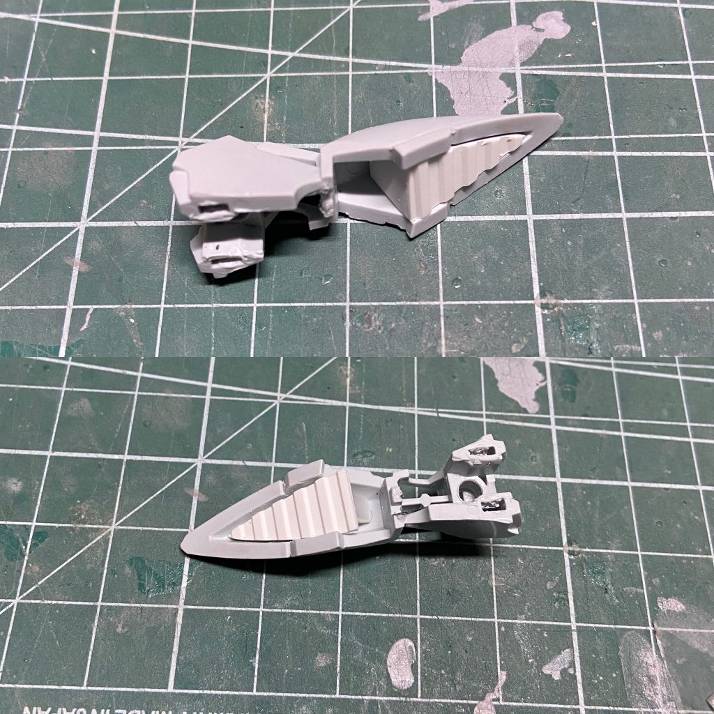 膝裏が空洞だったのでプラ板で制作しました。