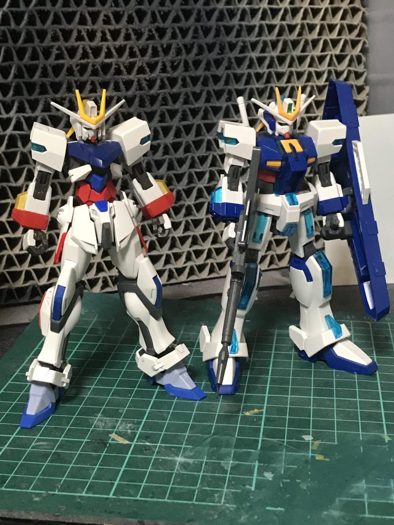 作りたて最初の姿クアンタの胴体などがまだ浮き彫りになってる状態です