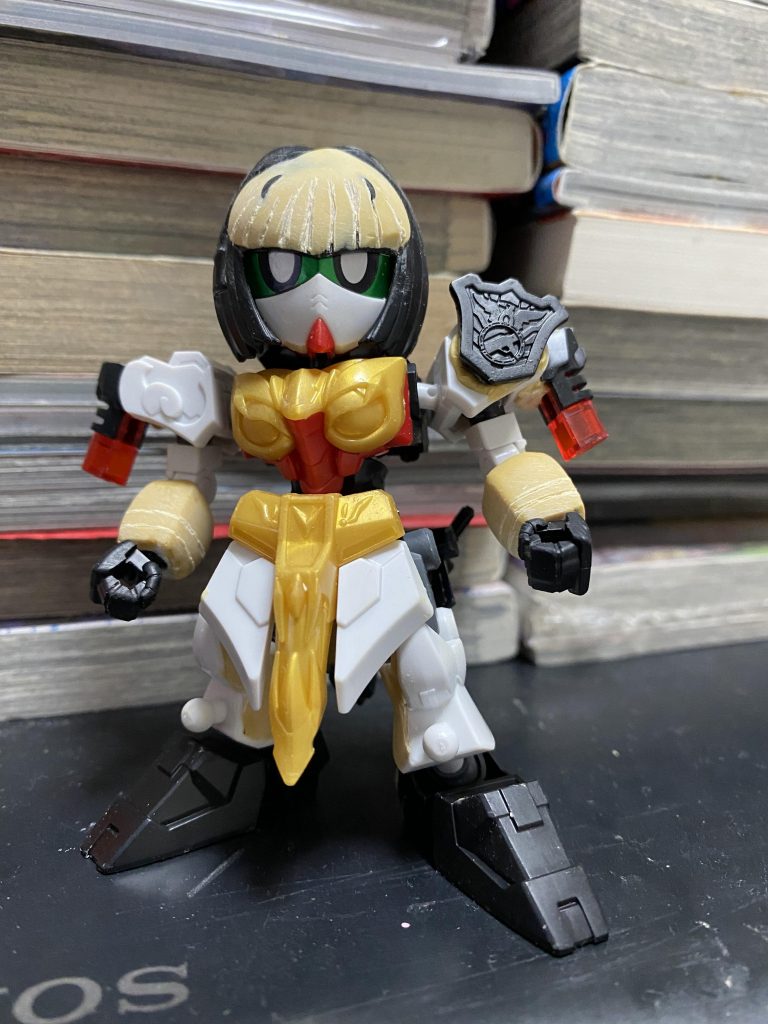 ベース。孫尚香とヴェルデバスター、創傑νのミキシング。髪はパテ加工。腕も曹操の腕にパテ盛り