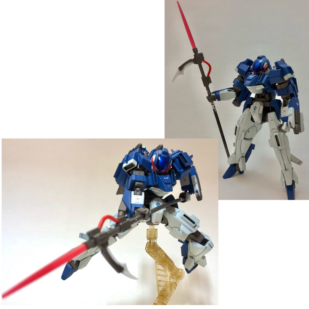 続いてはカマ!SEEDの連邦水泳部は棒状の格闘武器を愛用していたなぁと思い返し、勢いで作ってみました。先端にビームサーベルも装備したお得な一本。これでウロッゾに襲われても安心。