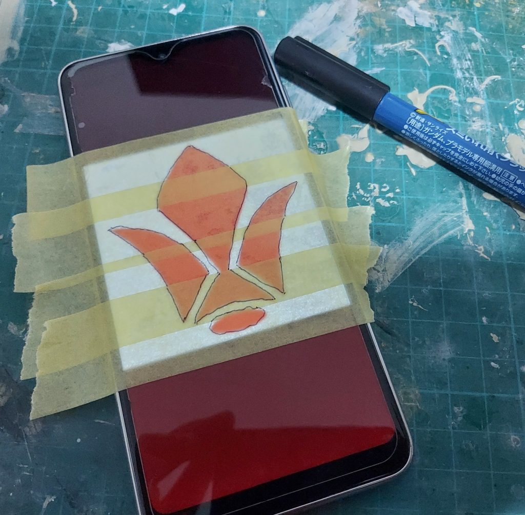 マントのマークは力技です。