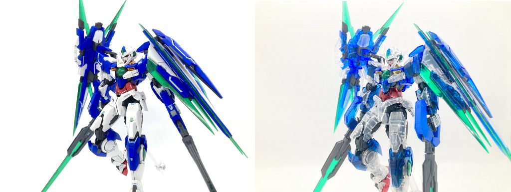 RGフルセイバーはプレバン限定で持ってないのでガンベ東京で買ったクリアverを使用。塗れば同じと安易に作り始めしたがクリアverめちゃめちゃやりづらかったです()