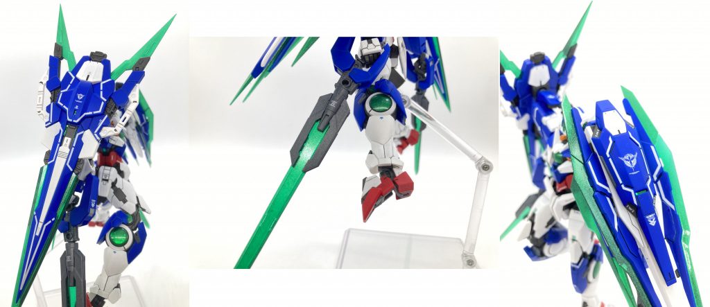 クリアパーツは前作同様メタリックグリーンを吹いて光沢コート仕上げ。気に入ってます以下アクション。