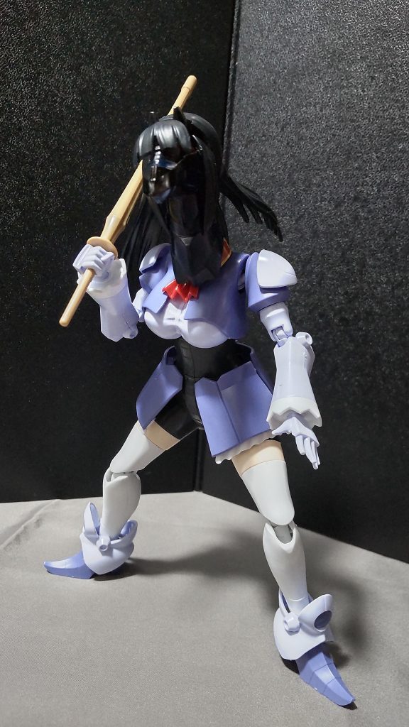 はいぱーギャン子自体、武装ありのプラモなので、他の武器を持たせてみるのも良いかもしれません。※竹刀持たせてるけど、中の人とは関係ないです。偶然です。