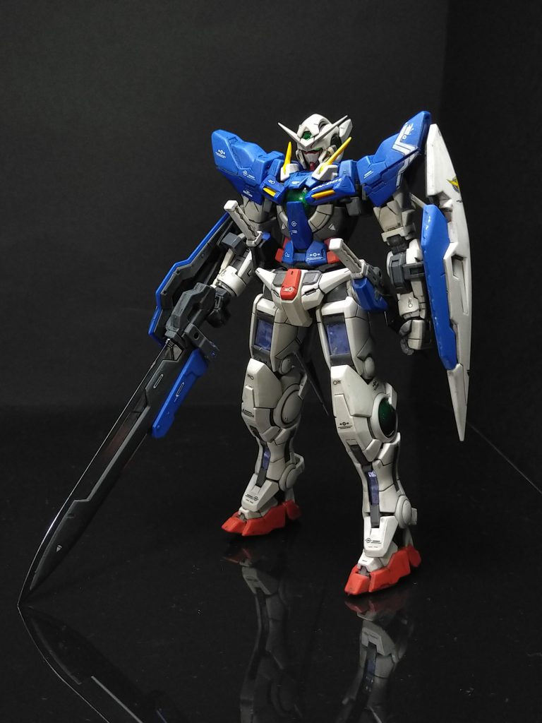 水転写デカールはダブルオーガンダムの汎用の物と家にあった余っていたデカール。デカール後に再度つや消しを塗布して見ました。