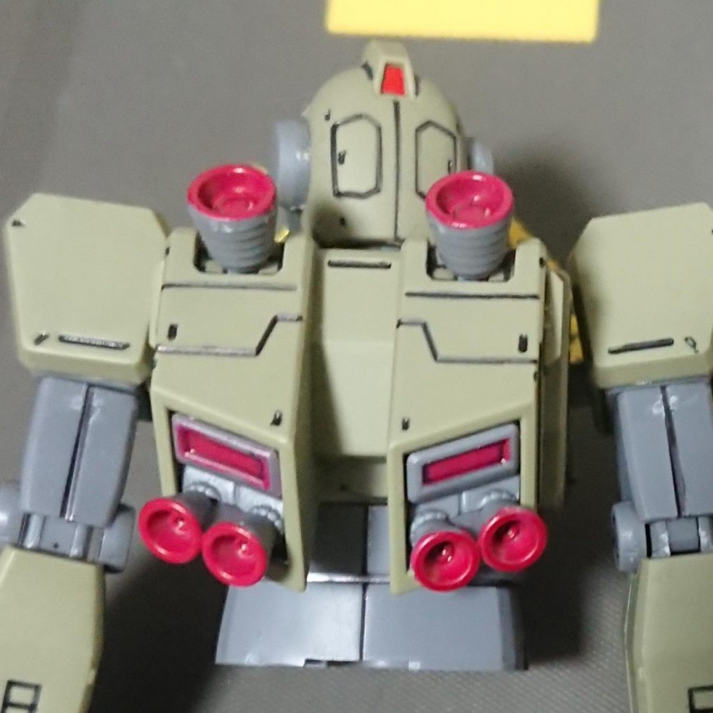 ツヤ消しーの、エアブラシで背面ブースターを塗装してー、色々とやった。