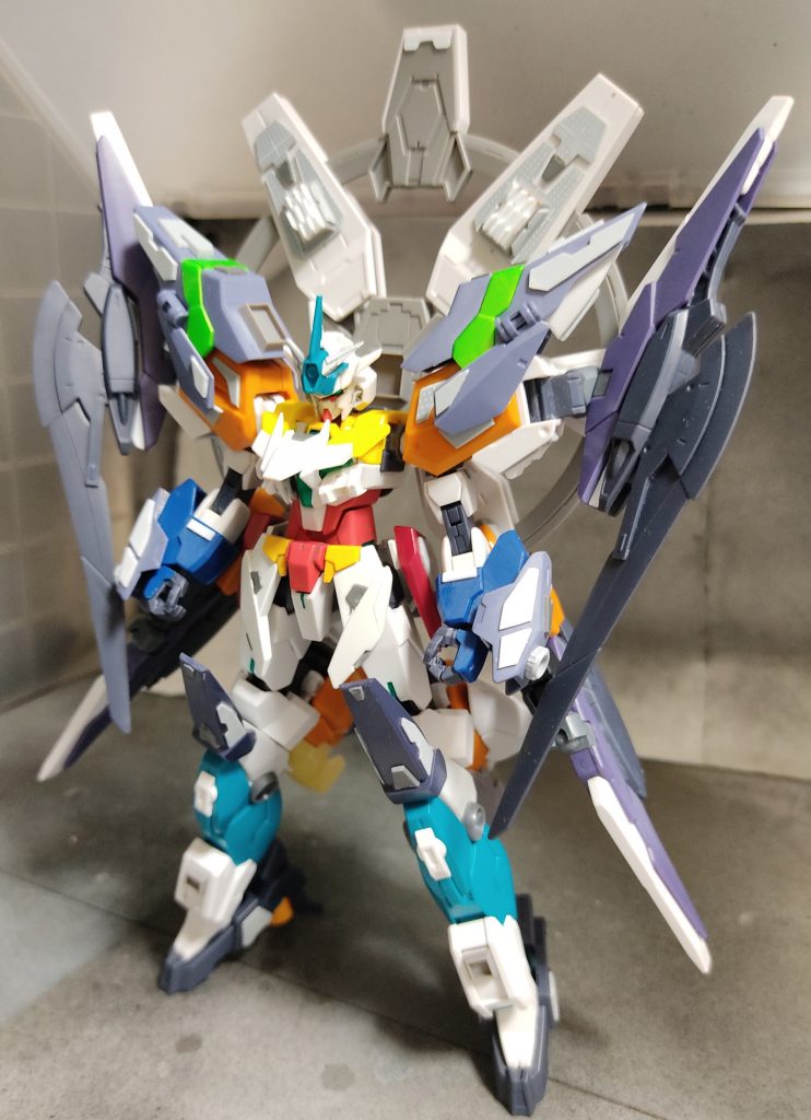 ブレイド基部にマグナムのバインダーを搭載して塗装前の決定稿最終的にネオジム接続はバインダー×4、背面×2、肩部×2、脚部×2、胸部×2、ビーム砲×2とかなりの量に今回は椎茸モールドとネオジム接続に初挑戦だったのですがネオジムが少し顕著になりすぎました