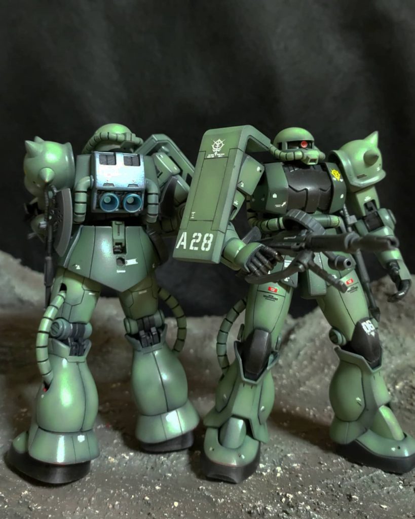 頭部、シールドは穴埋め。  バッグパックはキットの量産型タイプに加工