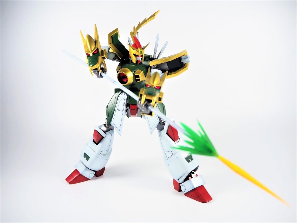 フェイロンフラッグ(槍)旗と同じく先端を3Dプリンターで自作、本体は真鍮線とプラパイプ製合わせて自作した専用持ち手と組み合わせることで様々なポージングに対応