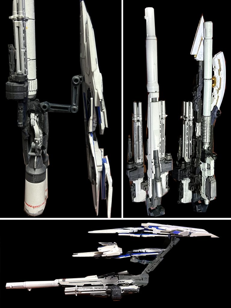 ペルシールドを二段重ねにしたり、νガンダムhwsシールドのパーツを流用したり、試行錯誤してる段階の記録