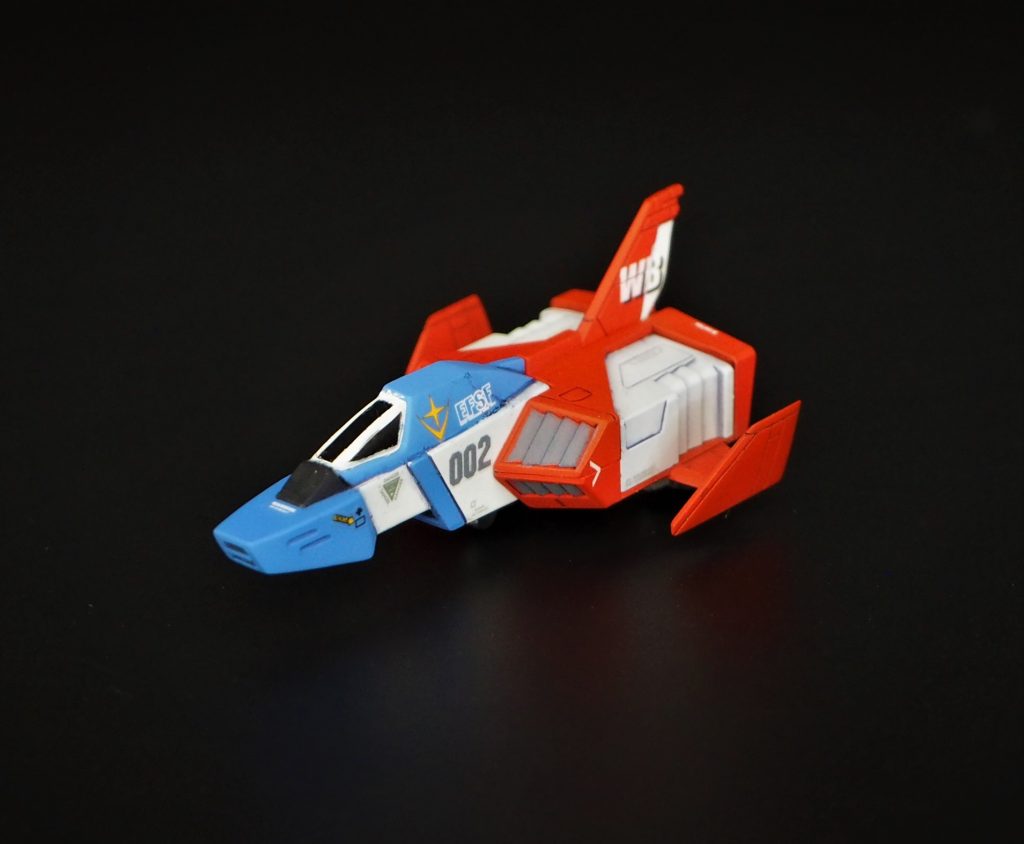 コアファイターもおまけで製作。21ガンダムのオマケに、旧キットのコアブースターの機首を合わせただけ。詳細は僕のページの通し番号008の記事を参照。