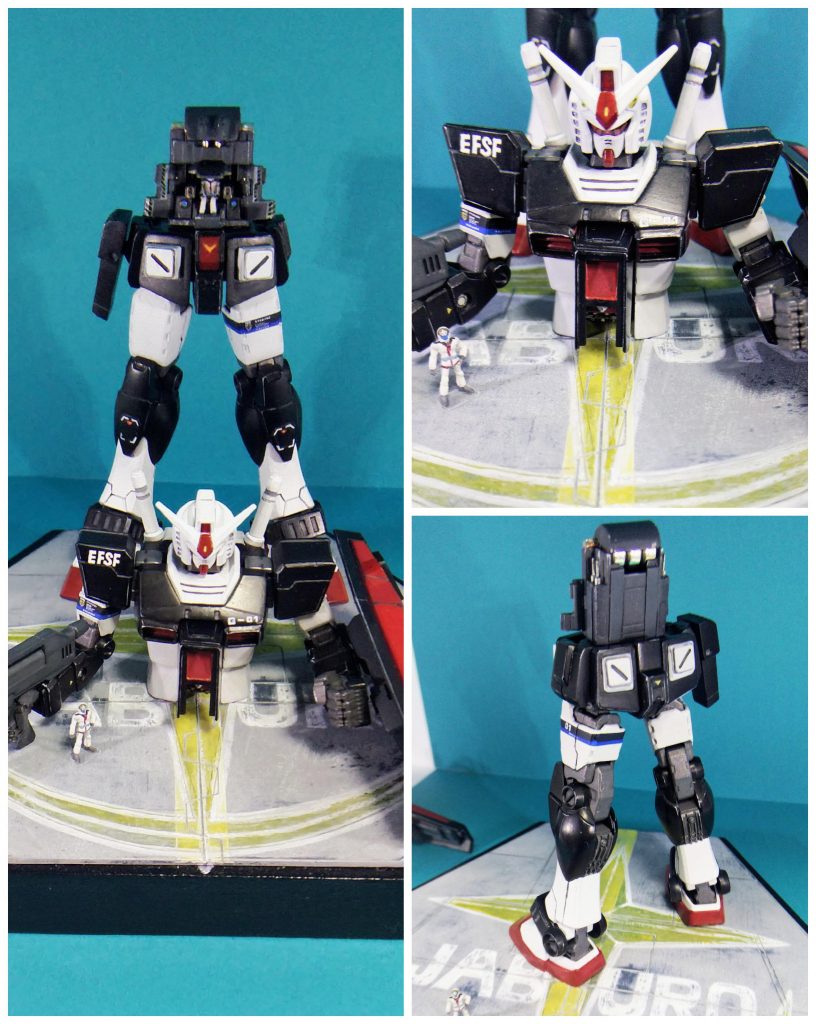 A/Bパーツ分離状態でのショット。ダミーコアシステムはハッチフルオープンが可能です。ダミーコア側面にソケットが有り、A/Bパーツの合体とツインアイ発光のコネクタとして機能する作りとなっています。