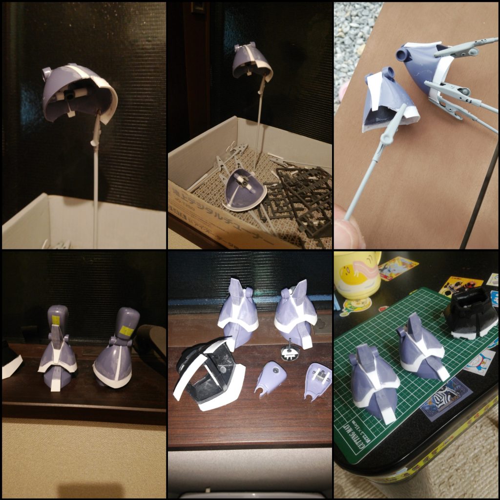 すそにプラ板貼って削ってまた貼って、この工程で約1ヶ月……