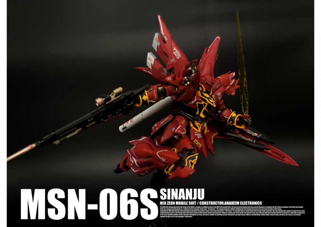 ビームライフルは、複数の金属色で塗り分けています。