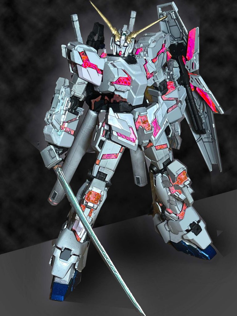 プロペラントタンク追加、FSS的に実剣装備、クリアパールverのサイコフレーム移植