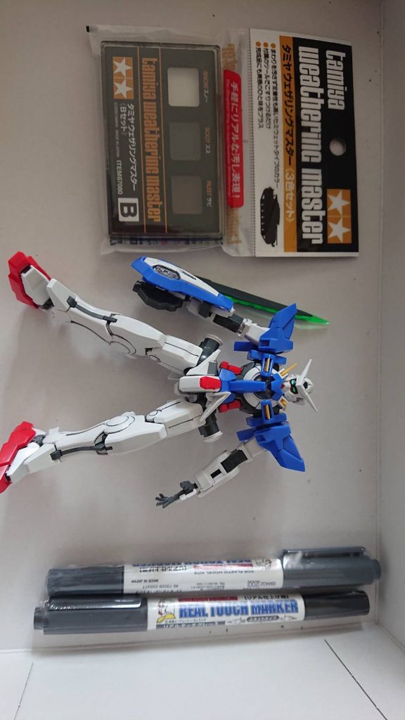 汚し塗装前と使った道具