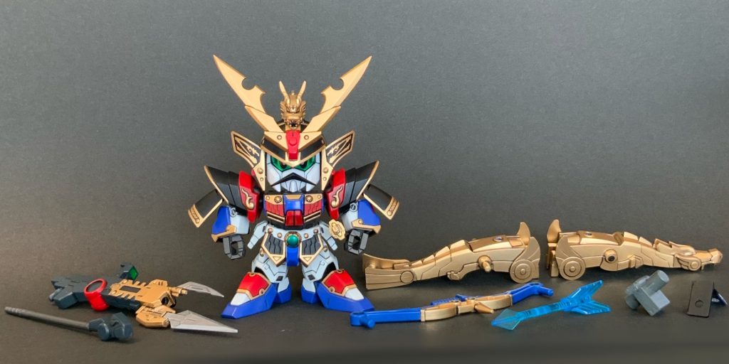 ●作品内容一覧弓パーツは、黄忠ガンダムからそのまま。薙雷威銃や刀はジャンクパーツから。