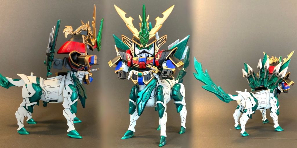 ●地の鎧 神獣化形態 各面既存キット「BB戦士 武者精太頑駄無」のケンタウロス形態で遊んでいた少年時代を思い出します。