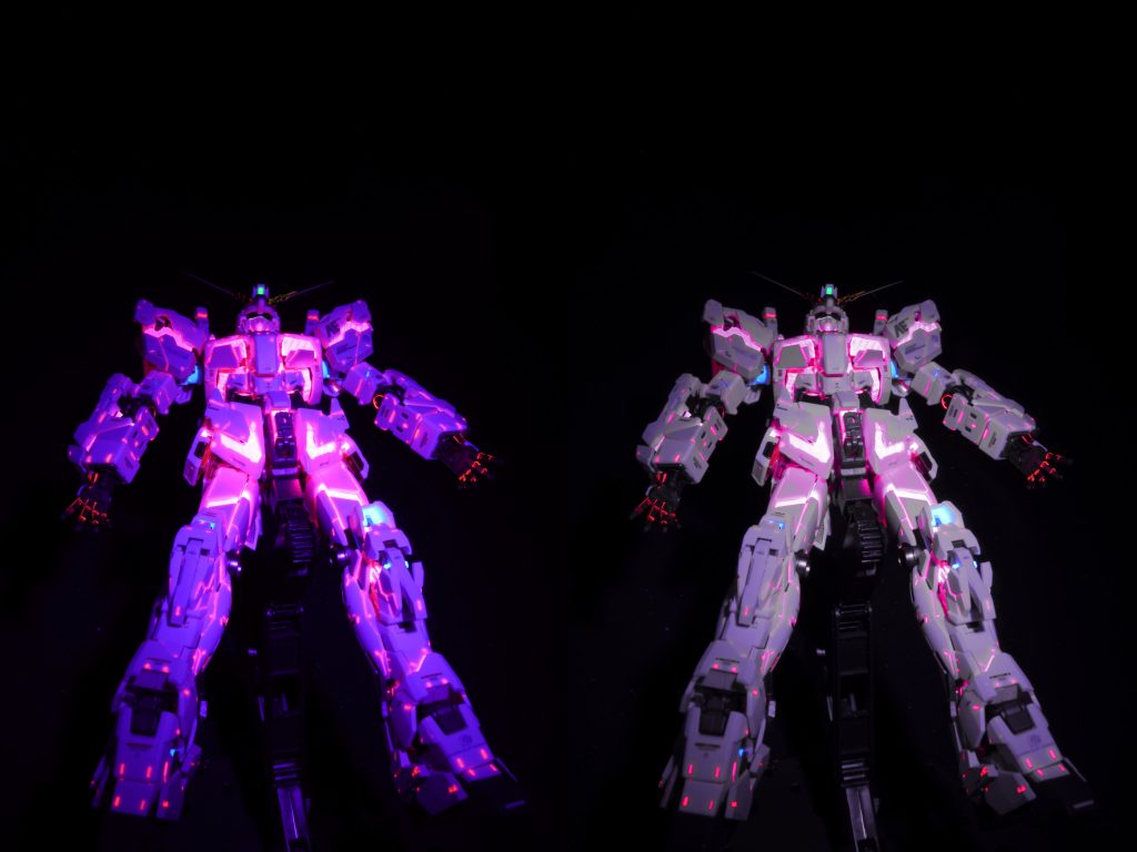 初変形のイメージで1枚目→ブラックライトのみ2枚目→編集して紫味を落としたもの