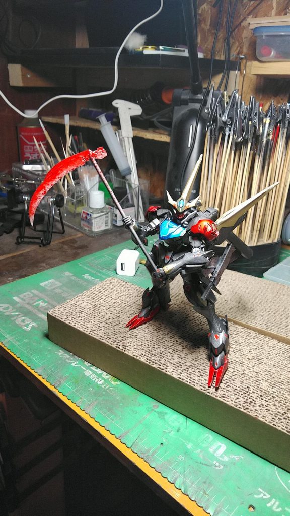 組み上げてみたら、悪魔っぽかったので鎌を作って見ましたꉂ(ˊᗜˋ*)ヶﾗヶﾗ