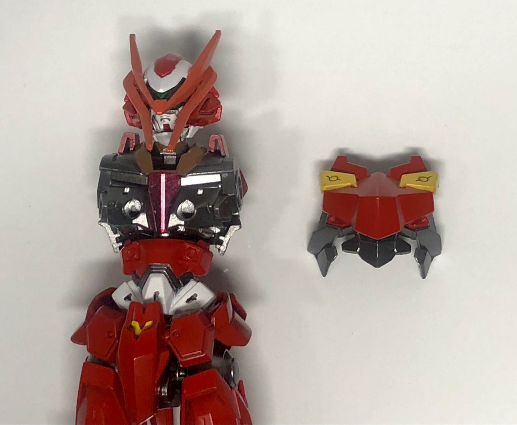 おまけ程度の要素として、ロードアストレイダブルリベイクの胸部が複数の装甲を重ねたようになっていたので、内部フレームの部分にコアっぽい塗装も付けときました