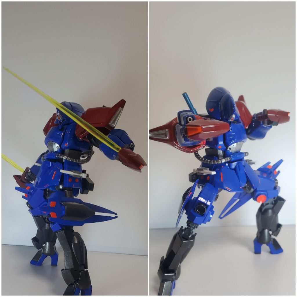 ナックルガード/ビームサーベル腰部背面に設置された硬質素材で出来たナックルガード。上部にはビームサーベルの発振器が搭載されており、打撃からシームレスに斬撃にスイッチできる。