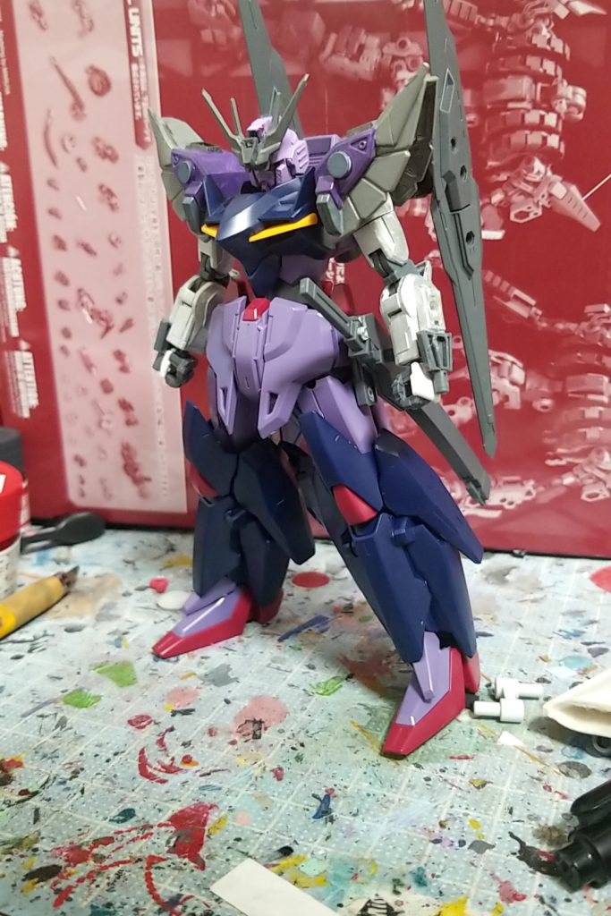 ゼルトザームをベースにサンドロックの肩、ブルーディスティニー2号機の頭、等々使用(ほとんどスクラップからの掘り出し物)筆塗り全塗装