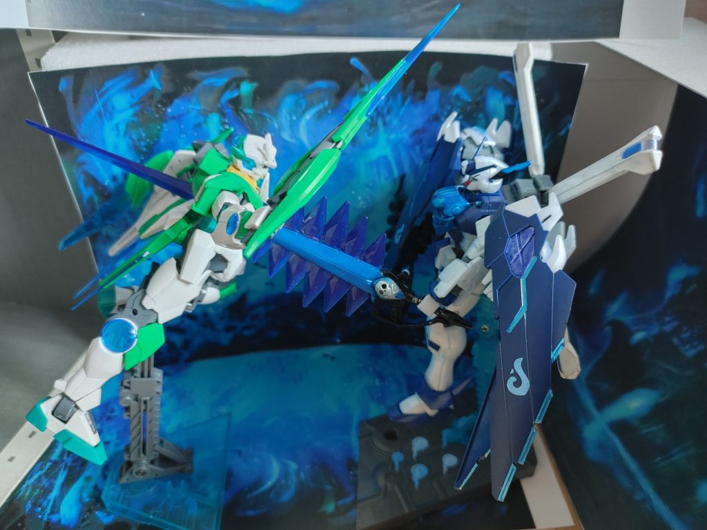 攻撃を仕掛けようと思ったらあっさりとウィスプ・ブラスターに貫通されました。ムラマサ・ブラスターが変わって新しく付けた名前です。因みに小さくて見えないんですが剣のドクロはクロームマーカーで塗装しました。