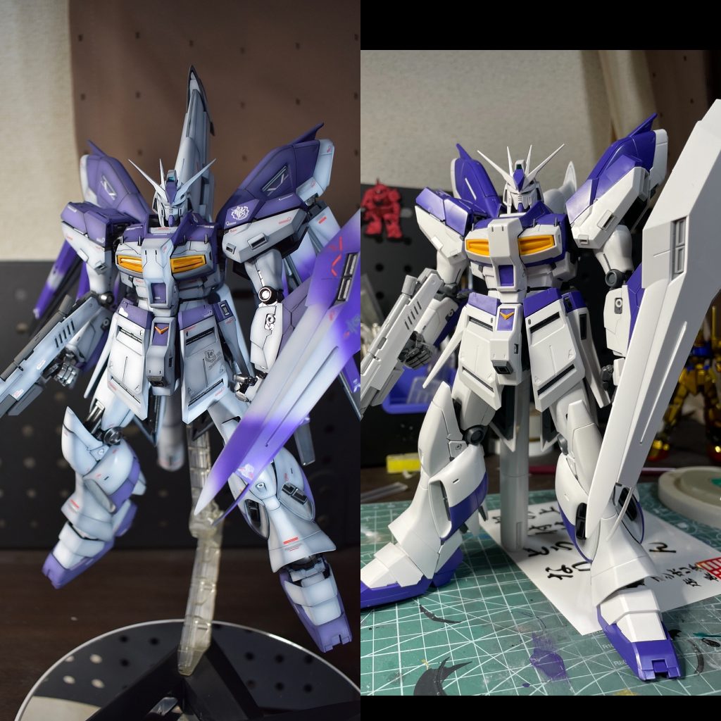 素組みとの比較アンテナシャープ化と面だしをしてエッジを立てまくりました。