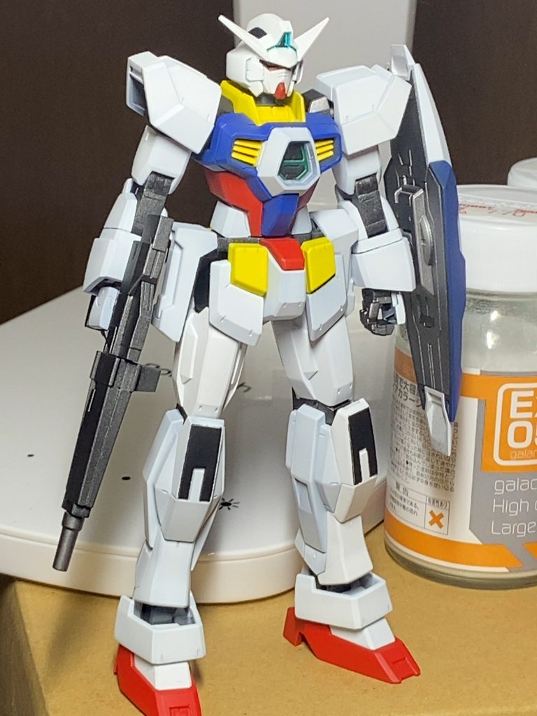 素組みの写真紛失したのでいきなり基本塗装完了です。フリットが最初に乗ったピカピカAGE1もつくりたいですな！✨なんともかっこいい💕