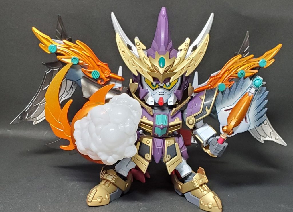 極楽鸛の力をさずかったことを機に名を「曹鸛ガンダム」へと改め、以前より気にしていた「自分が作られたコピーである」という事実を乗り越えた。背中の羽と手に持った扇には七つの石が備わっている。それぞれ『まんだら』『御所』『一』『柳』『地蔵』『さと』『鴻』と呼ばれ、城崎温泉七つの外湯の力が宿っている。