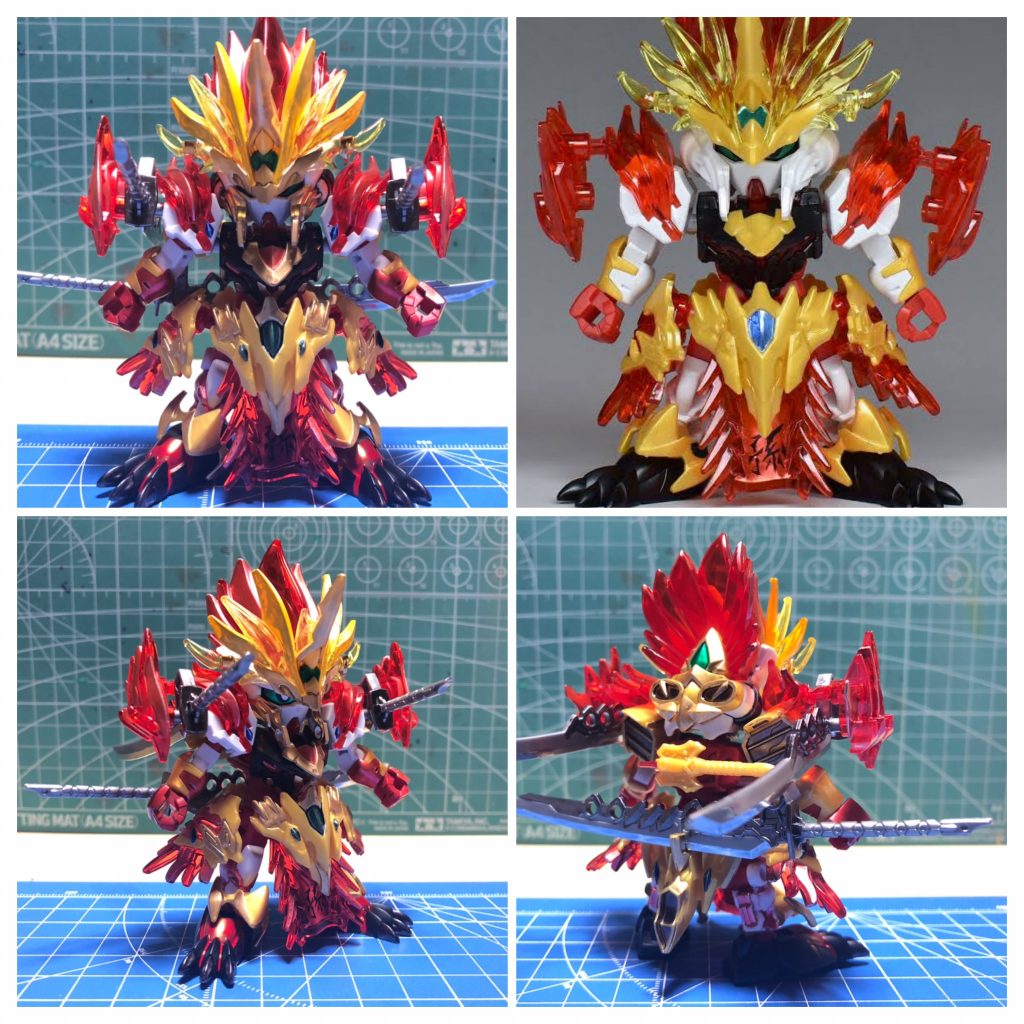 完成!素組との比較。斜め/バックショットもどうぞ。クリアパーツにも同色系の差し色をまだらに入れて陰影をつけてます。プロポーション、バランス共にカッコいいですね。